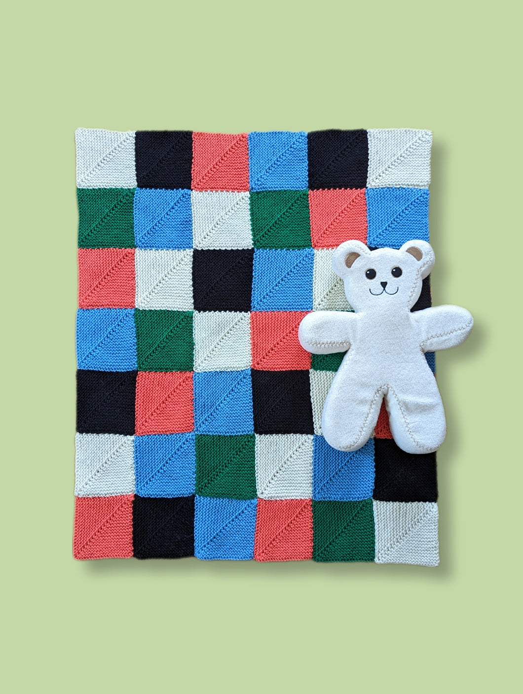 Knitting Pattern - Mitered Square Baby Blanket