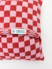Load image into Gallery viewer, Small Checkered Hand Knit Pillow
